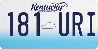 KY license plate 181URI