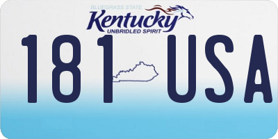 KY license plate 181USA