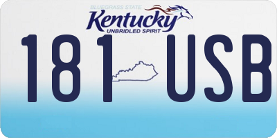 KY license plate 181USB