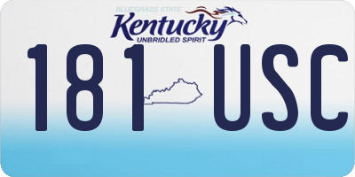 KY license plate 181USC