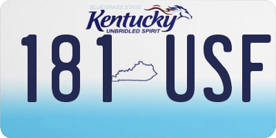 KY license plate 181USF
