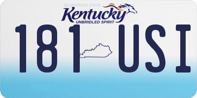 KY license plate 181USI
