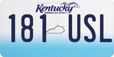 KY license plate 181USL