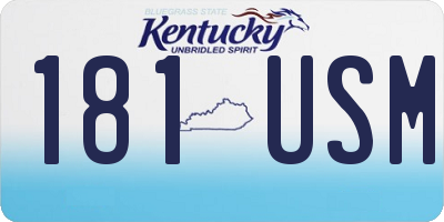 KY license plate 181USM