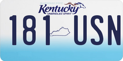 KY license plate 181USN