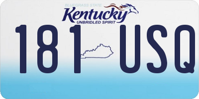 KY license plate 181USQ