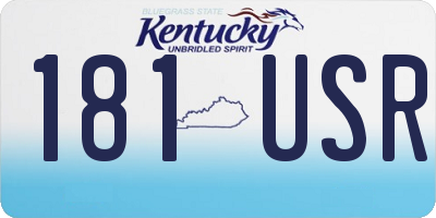 KY license plate 181USR