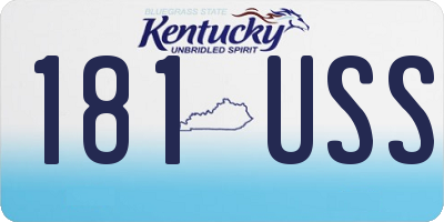 KY license plate 181USS