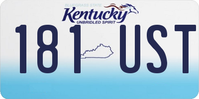 KY license plate 181UST