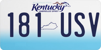 KY license plate 181USV