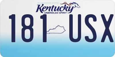 KY license plate 181USX