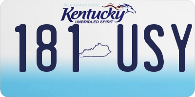 KY license plate 181USY