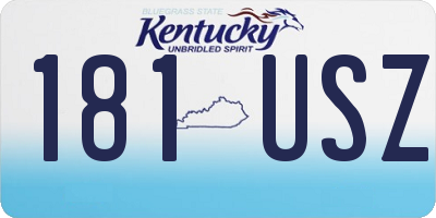 KY license plate 181USZ