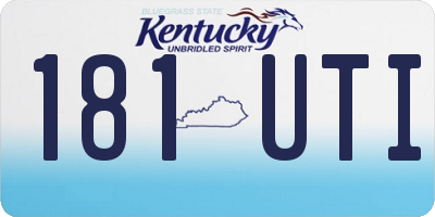 KY license plate 181UTI