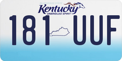 KY license plate 181UUF