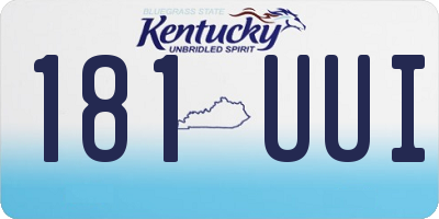 KY license plate 181UUI