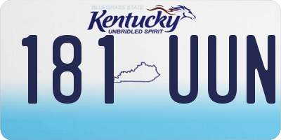 KY license plate 181UUN