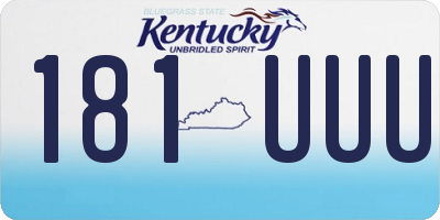 KY license plate 181UUU