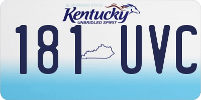 KY license plate 181UVC