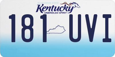 KY license plate 181UVI