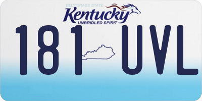 KY license plate 181UVL