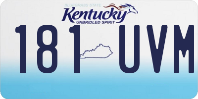 KY license plate 181UVM