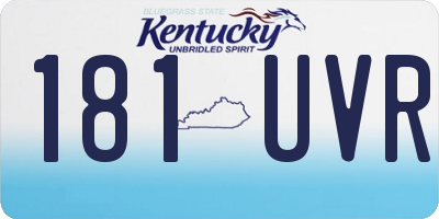 KY license plate 181UVR