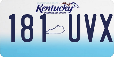 KY license plate 181UVX