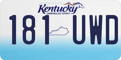 KY license plate 181UWD