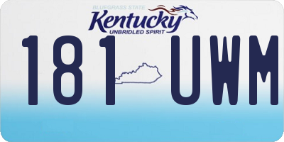 KY license plate 181UWM