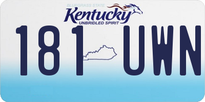 KY license plate 181UWN