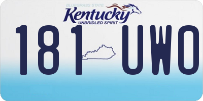 KY license plate 181UWO