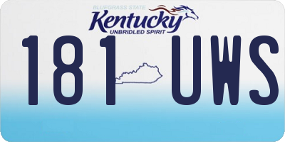 KY license plate 181UWS