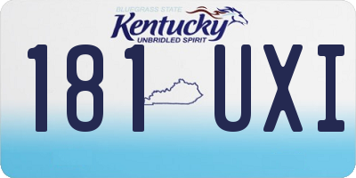 KY license plate 181UXI