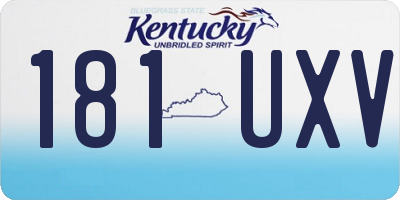 KY license plate 181UXV