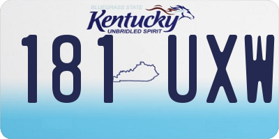 KY license plate 181UXW