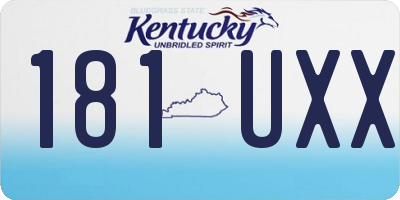 KY license plate 181UXX