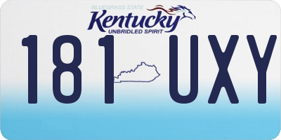 KY license plate 181UXY