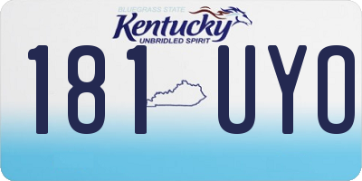 KY license plate 181UYO