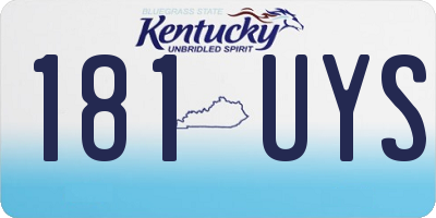 KY license plate 181UYS