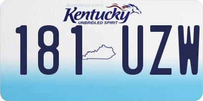 KY license plate 181UZW