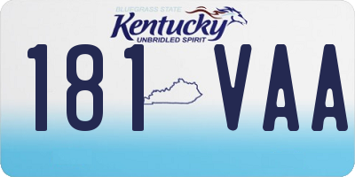 KY license plate 181VAA