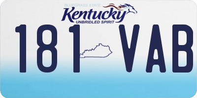 KY license plate 181VAB