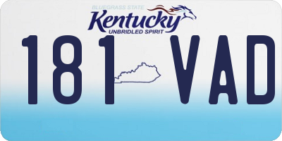 KY license plate 181VAD