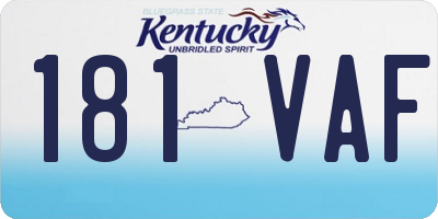 KY license plate 181VAF