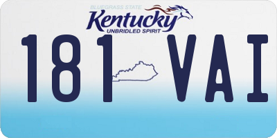 KY license plate 181VAI