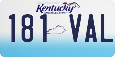KY license plate 181VAL