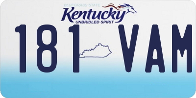 KY license plate 181VAM