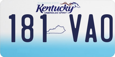 KY license plate 181VAO