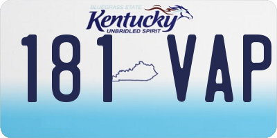 KY license plate 181VAP